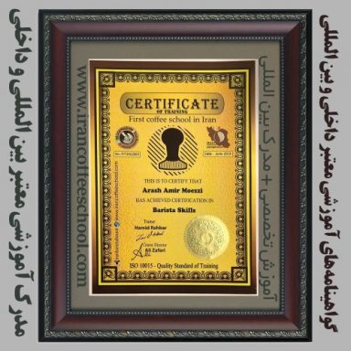 مهدی گوران | مدرک بین المللی دوره تخصصی قهوه ، باریستا و مدیریت کافی شاپ